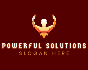 Human Lightning Power logo design