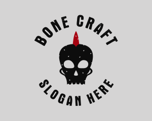 Mohawk Bone Skull logo design