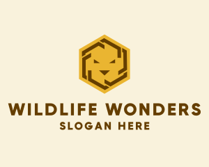 Hexagon Wildlife Lion logo design