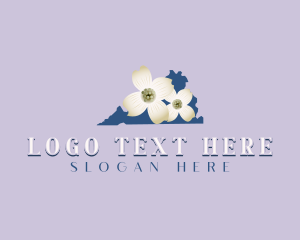 Virginia American Dogwood Flower logo