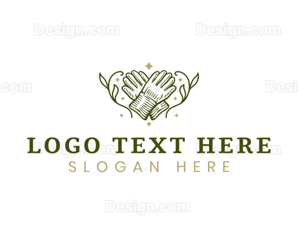 Landscaping Gloves Garden Logo