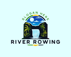 Nature River Waterfalls logo design