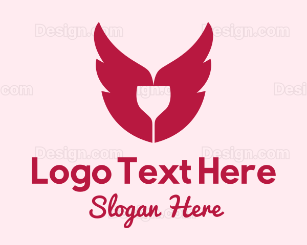 Wings Wine Glass Logo