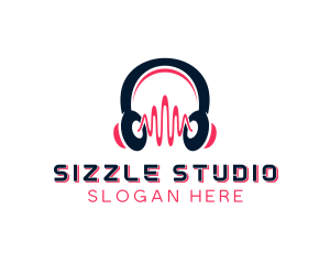 Headset Recording Studio logo design