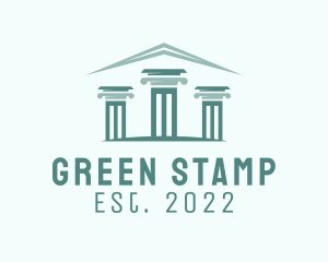 Green Column House  logo design