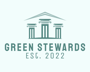 Green Column House  logo design