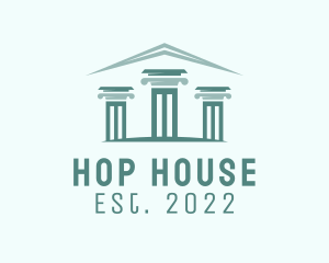 Green Column House  logo design