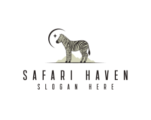 Safari Zoo Zebra logo design