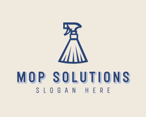 Broom Spray Bottle Mop logo design