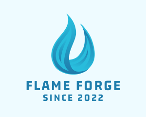 Blue Water Flame logo design