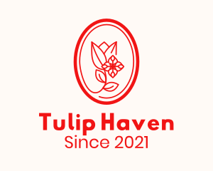 Red Tulip Badge logo design