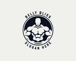 Bodybuilder Fitness Trainer Coach Logo