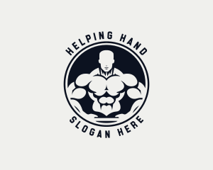 Bodybuilder Fitness Trainer Coach Logo