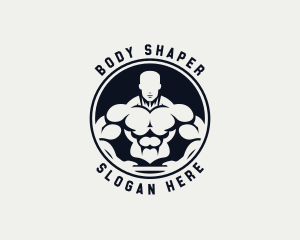 Bodybuilder Fitness Trainer Coach logo design