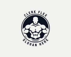 Bodybuilder Fitness Trainer Coach logo design