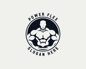 Bodybuilder Fitness Trainer Coach logo design