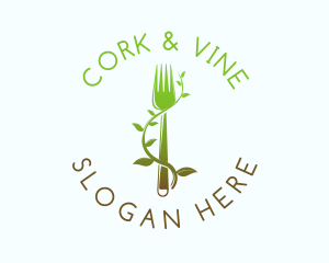 Organic Vine Fork logo design