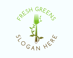 Organic Vine Fork logo design