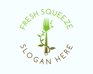 Organic Vine Fork logo design