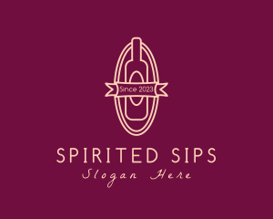 Wine Liquor Bottle logo design