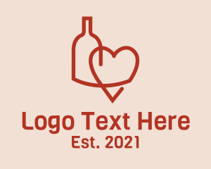 Minimalist Wine Heart  logo