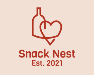 Minimalist Wine Heart  logo design