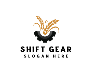 Cog Gear Wheat logo design