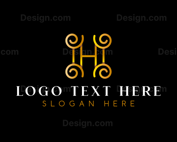 Luxury Deluxe Ornament Letter H Logo