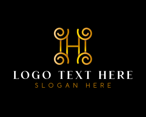 Luxury Deluxe Ornament Letter H logo