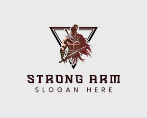 Warrior Strong Swordsman logo design