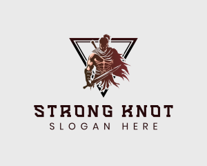 Warrior Strong Swordsman logo design