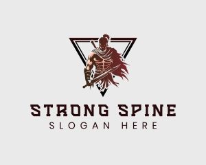 Warrior Strong Swordsman logo design