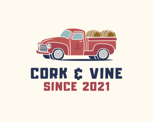 Wine Barrel Delivery Truck logo design