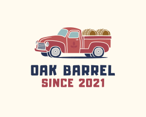 Wine Barrel Delivery Truck logo design