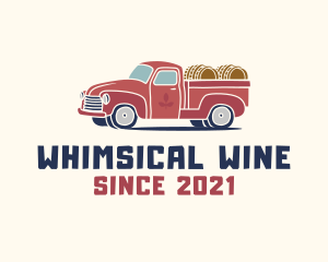 Wine Barrel Delivery Truck logo design