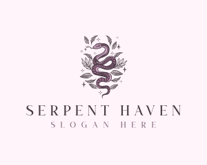 Floral Snake Spa logo design