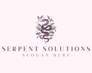 Floral Snake Spa logo design