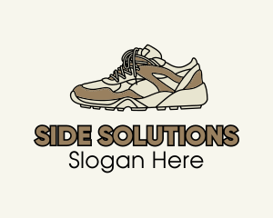 Brown Running Shoe logo design