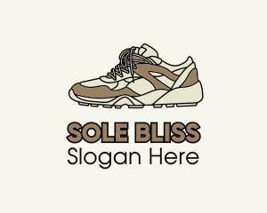 Brown Running Shoe logo design