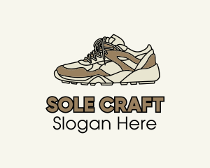 Brown Running Shoe logo design