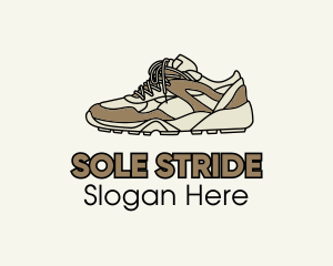 Brown Running Shoe logo design