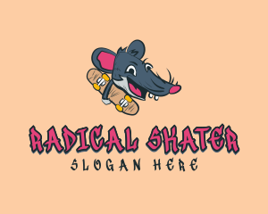 Skateboard Skater Rat logo design