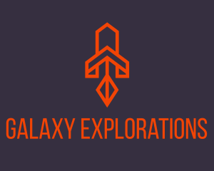 Orange Space Rocket logo design