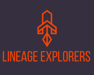 Orange Space Rocket logo design