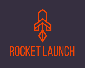 Orange Space Rocket logo design