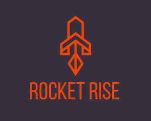 Orange Space Rocket logo