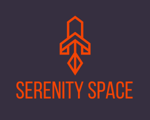 Orange Space Rocket logo design