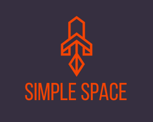 Orange Space Rocket logo design