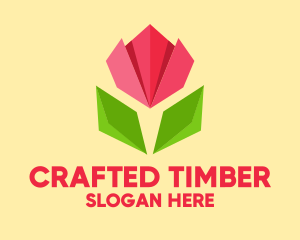 Origami Tulip Flower  logo design