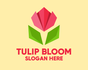 Origami Tulip Flower  logo
